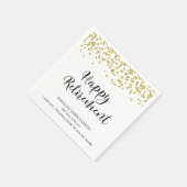 RETIREMENT Handgeschriebenes Skript Gold Confettna Serviette (Ecke)