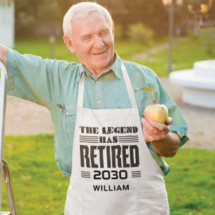Retirement Legend Gift Personalized Coworker Chef Lange Schürze