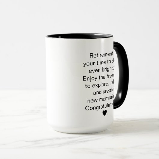 Retirement Mug, Personalized Happy Retirement Cup, Tasse (VorderseiteRechts)