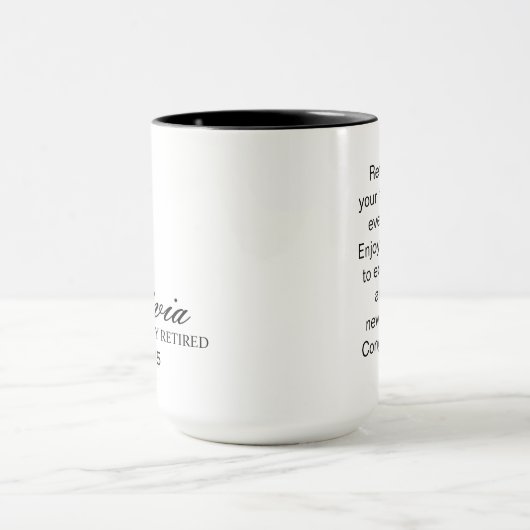 Retirement Mug, Personalized Happy Retirement Cup, Tasse (Zentrum)