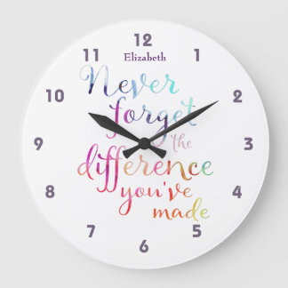 Retirement Never Forget The Difference You Made Große Wanduhr