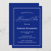 Retirement Party Announcement blue Einladung (Vorne/Hinten)