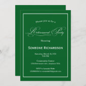 Retirement Party Announcement green Einladung (Vorne/Hinten)