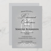 Retirement Party Announcement with Wine Flutes Einladung (Vorne/Hinten)