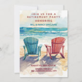 Retirement Party Beach Theme Casual Fun Einladung (Vorderseite)