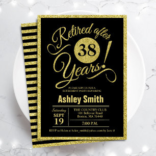 Retirement Party - Black Gold Invitation Einladung