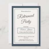 Retirement Party Classic Simple Gray And Cream Einladung (Vorderseite)