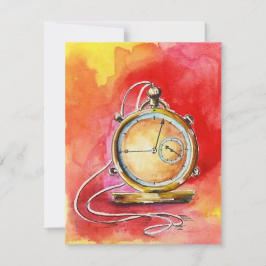 RETIREMENT PARTY EINLADUNG ~ GOLD POCKET WATCH! (Vorderseite)