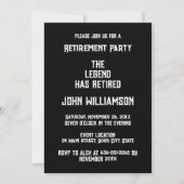 Retirement party elegant Black and White Einladung (Vorderseite)
