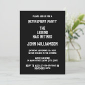 Retirement party elegant Black and White Einladung (Stehend Vorderseite)