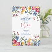 Retirement Party Floral Watercolor Invitation Einladung (Stehend Vorderseite)