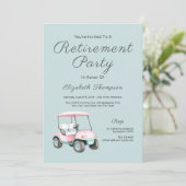 Retirement Party Golf Retro Custom Invitation Einladung (Stehend Vorderseite)