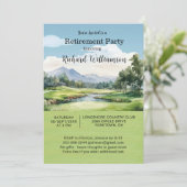 Retirement Party Golf Theme Invitation Einladung (Stehend Vorderseite)