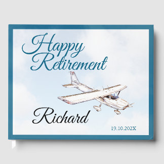 Retirement Party Guest book with Airplane Design 3 Gästebuch