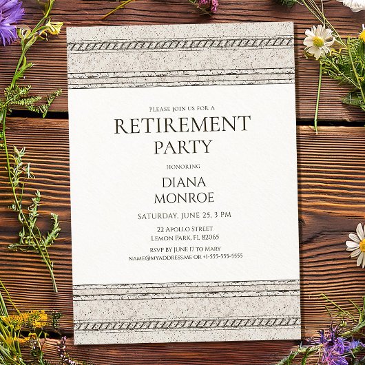 Retirement party invitation with elegant design einladung