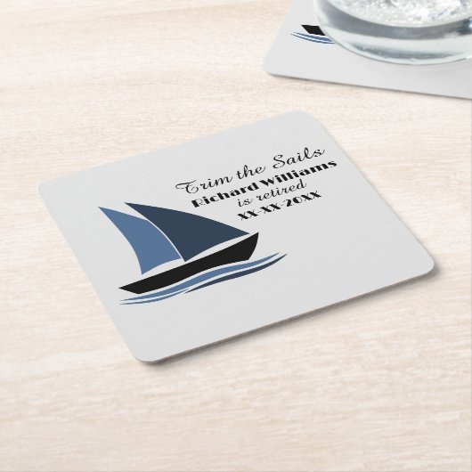 Retirement Party Nautical Sailing Theme Modern  Rechteckiger Pappuntersetzer (angewinkelt)