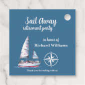 Retirement Party Sail Away Nautical Theme Geschenkanhänger (Rückseite)