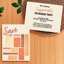 Retirement Party Save The Date Announcement Ankündigungspostkarte