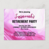 Retirement Party Save The Date Pink Abstract Ankündigungspostkarte (Rückseite)