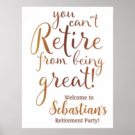 Retirement Party Welcome Sign Poster (Vorne)