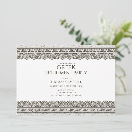 RETIREMENT PARTY with stone elements Einladung (Stehend Vorderseite)