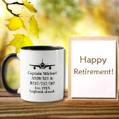 Retirement Pilot Airplane Minimalist Black Custom Tasse