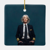 Retirement Pilot Airplane Nato Letter Custom Photo Keramikornament (Rückseite)