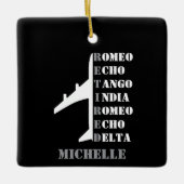 Retirement Pilot Airplane Nato Letter Custom Photo Keramikornament (Vorderseite)