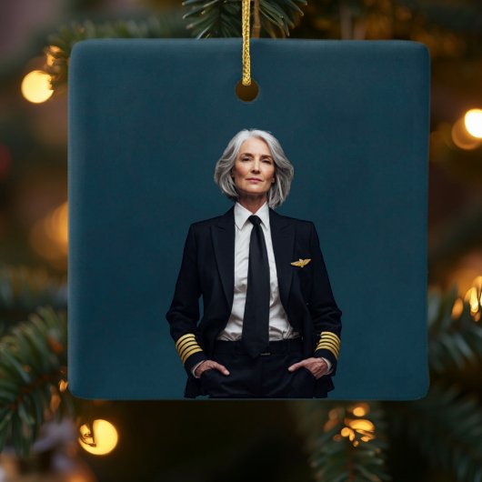 Retirement Pilot Airplane Nato Letter Custom Photo Keramikornament