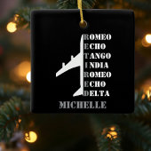 Retirement Pilot Airplane Nato Letter Custom Photo Keramikornament