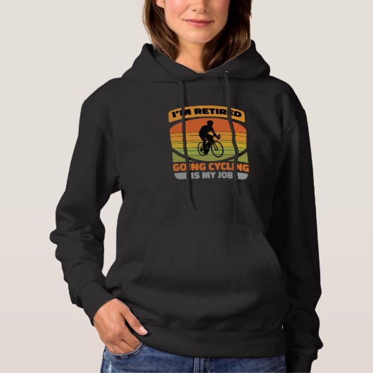 Retirement Plan Bicycle Cool Bike Riding Retro Sun Hoodie (Vorderseite)