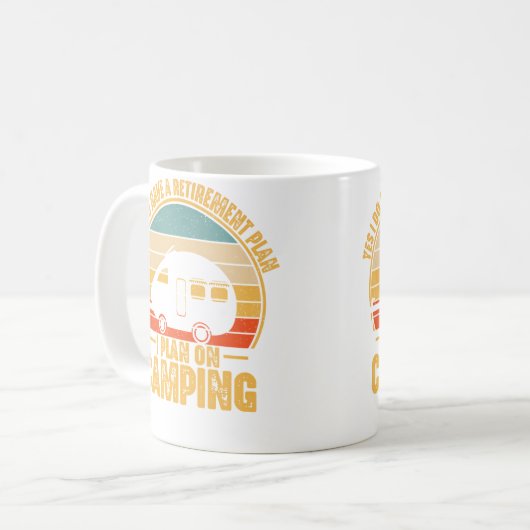 Retirement Plan On Camping Rv Camper Traveller Fun Kaffeetasse (Vorderseite Links)