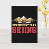 Retirement Plan Skiing Vintage Sunset Retro Skier  Karte (Gelbe Blume)