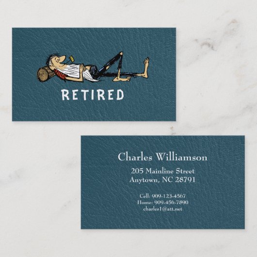 Retirement - Rip Van Winkle image business Telefonnummerkarte (Vorne/Hinten)
