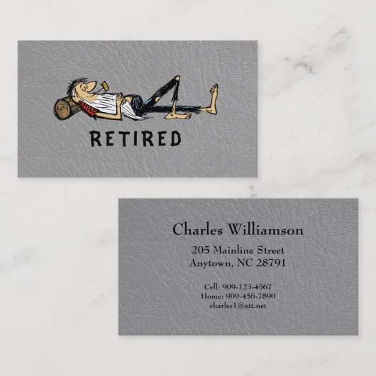 Retirement - Rip Van Winkle image business Telefonnummerkarte (Vorne/Hinten)