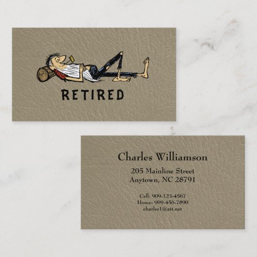 Retirement - Rip Van Winkle image business Telefonnummerkarte (Vorne/Hinten)