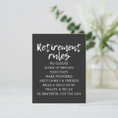 Retirement Rules Sign, Retirement Gift Sign (Stehend Vorderseite)