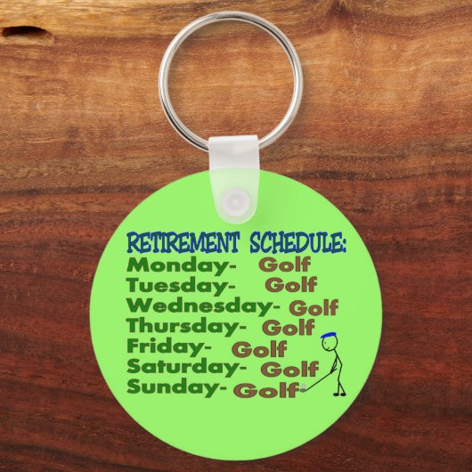 Retirement Schedule GOLFER Schlüsselanhänger (Vorderseite)