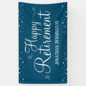 Retirement Simple Silver Confetti Banner (Vertikal)