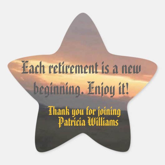 Retirement sunset Stern-Aufkleber (Vorderseite)