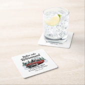 Retirement Travel Theme Classic Retro Car Rolling Rechteckiger Pappuntersetzer (Vor Ort)