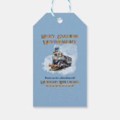 Retirement travel theme Vintage Train Next Station Geschenkanhänger (Rückseite)