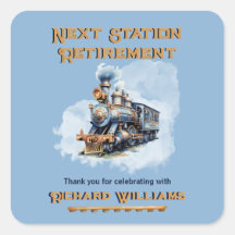 Retirement travel theme Vintage Train Next Station
