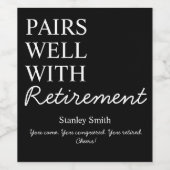 Retirement Wine Label – Cheers & Congrats Weinetikett (Einzelnes Label)