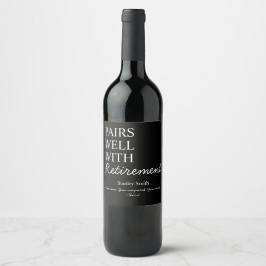 Retirement Wine Label – Cheers & Congrats Weinetikett (Vorderseite)