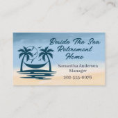 Retirement Zuhause Beach Palm Tree Visitenkarte (Vorderseite)