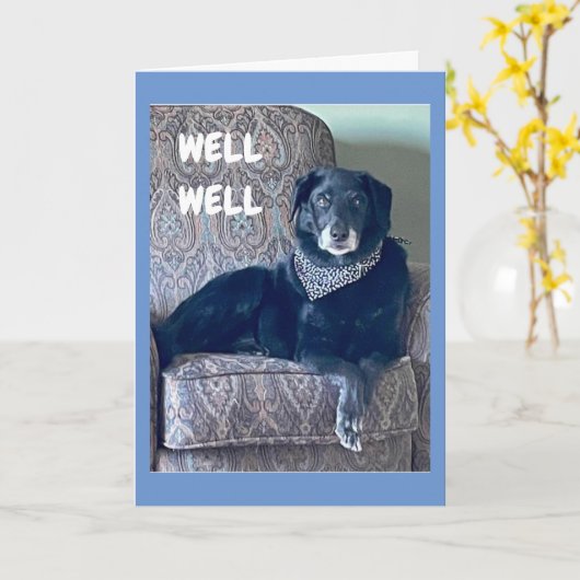 **RETIRING** WOOF WOOF GRATULALATIONS KARTE (Gelbe Blume)