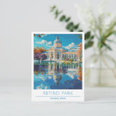 Retiro Park Madrid Spanien Vintage Postkarte (Stehend Vorderseite)