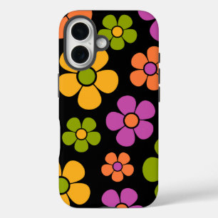 Reto 1960er Style Mid Mod Floral Pattern iPhone 16 Hülle