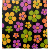 Reto 1960er Style Mid Mod Floral Pattern Duschvorhang (Vorderseite)